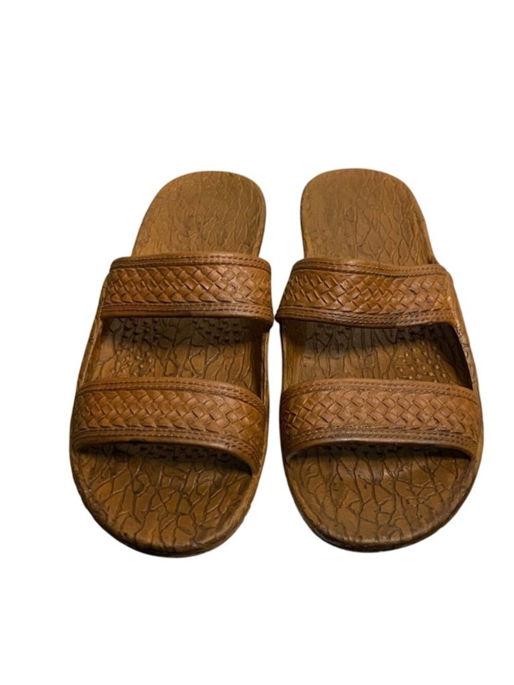 Pali Hawaii Men's Brown Woven Casual Slide Sandals